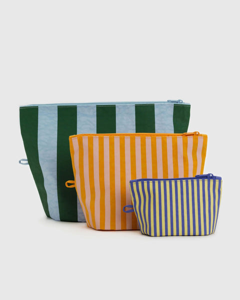 Baggu - Go Pouch Set - Hotel Stripes *PRE-ORDER FOR SHIPPING AFTER MAY 8TH*