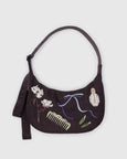 Baggu - Medium Nylon Crescent Bag - Embroidered Get Ready With Me