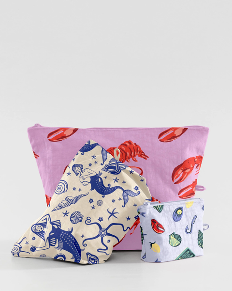 Baggu - Go Pouch Set - Sea Creatures