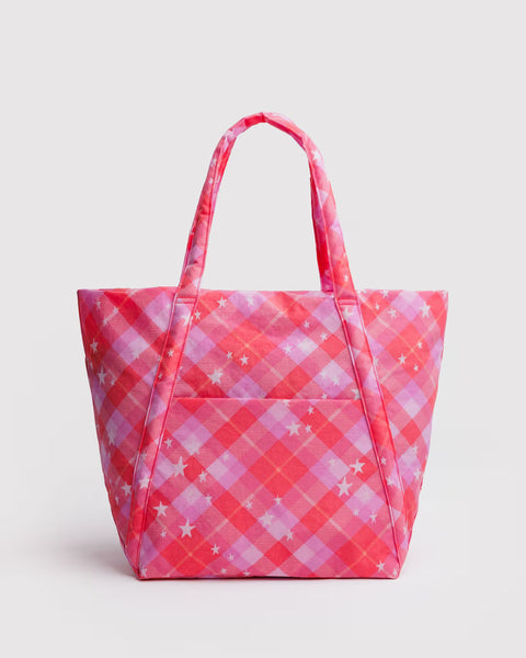 Baggu - Cloud Bag - Pink Star Plaid *PRE-BOOK dispatch after Oct 16th *