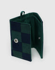 Baggu - Snap Wallet - Navy Green Check