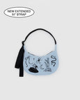 Baggu - Small Nylon Crescent Bag - Embroidered Ballet Icons