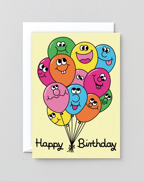 Wrap - Bunch of Balloons Greetings Card