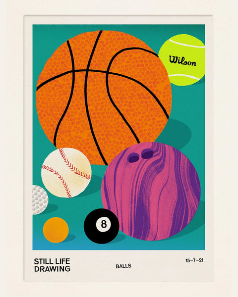 Alice Oehr - Balls Still Life Poster - A2