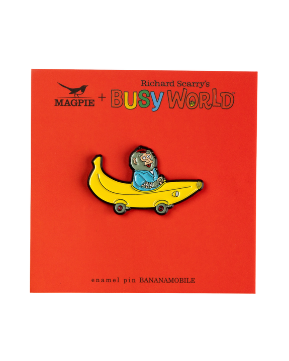 Magpie X Richard Scarry - Enamel Pin - Bananamobile