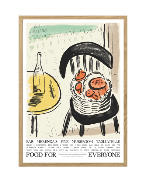 Food For Everyone - A3 Print - Bar Merenda's Pine Mushroom Tagliatelle by Andy & Claire Ainsworth