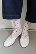 Le Bon Shoppe - Sneaker Socks - Polka Dot - Oatmeal / Black