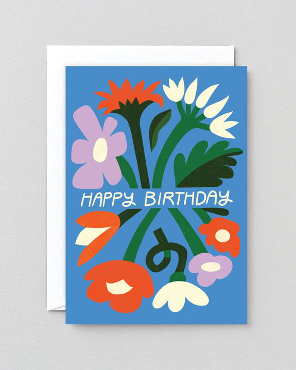 Wrap - Happy Birthday Floral Embossed Greeting Card