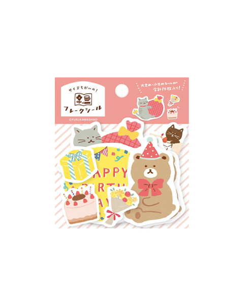 Furukawashiko - Washi Flake Stickers - Birthday