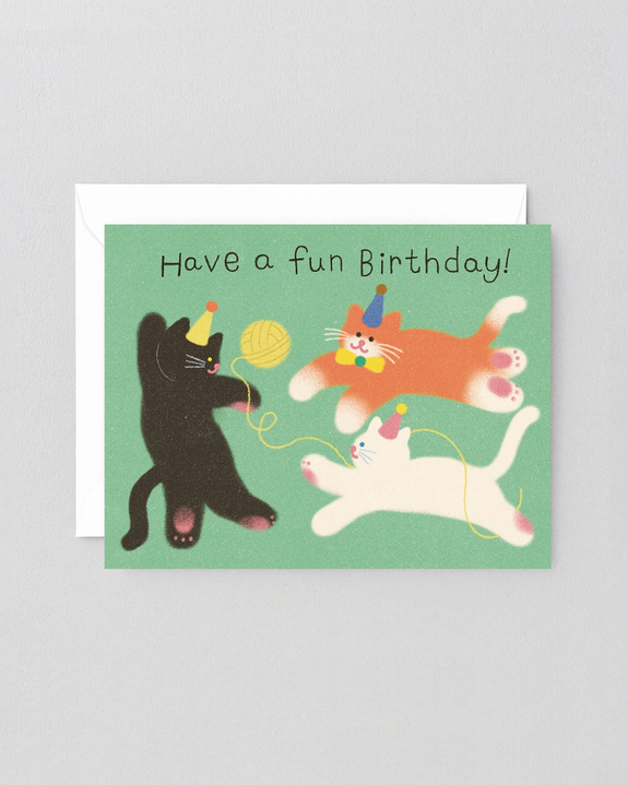 Wrap - Have A Fun Birthday Cats Kids Greeting Card