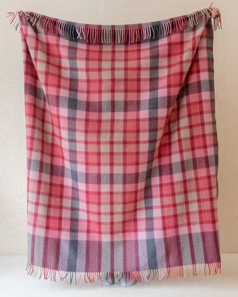 TBCo - Recycled Wool Blanket Berry Gingham Check