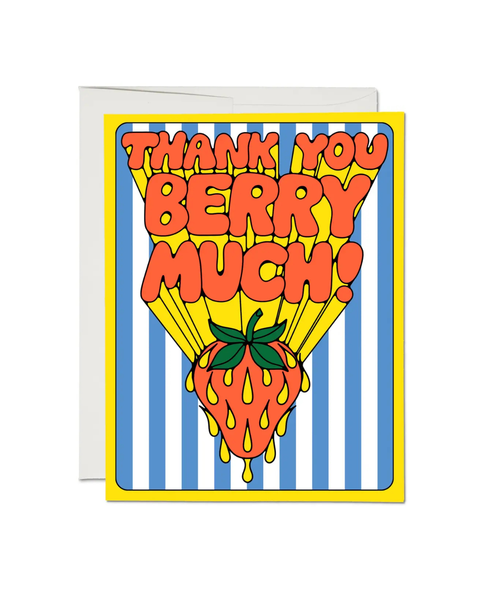 Red Cap Cards - So Many Strawberries Greeting Card