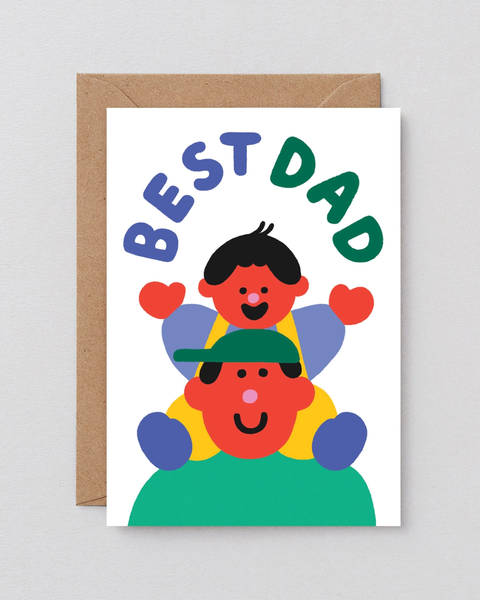 Wrap - Best Dad Piggyback Greeting Card
