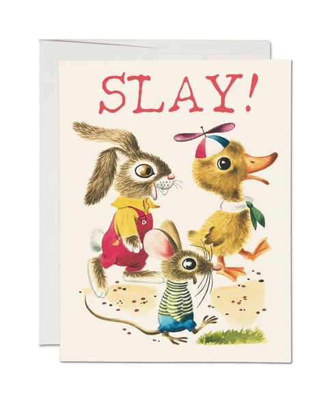 Red Cap Cards - Slay Buddies Greeting Card