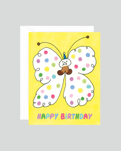 Wrap - Happy Birthday Spotty Butterfly Kids Greeting Card