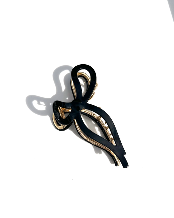 Solar Eclipse - Ballet Bow Claw Clip - Black