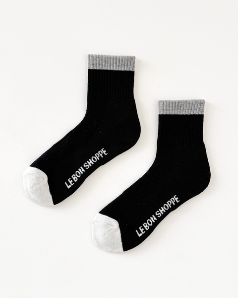 Le Bon Shoppe - Colour Block Girlfriend Socks - Black Grey