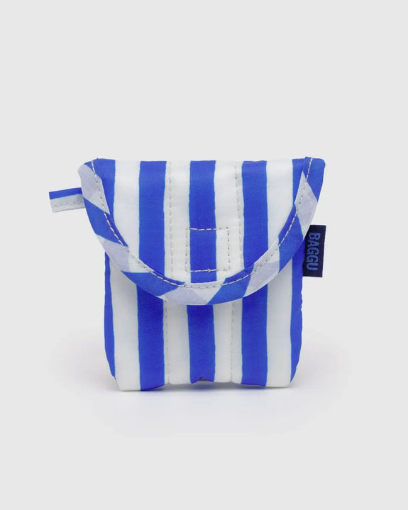 Baggu - Puffy Earbuds Case - Blue Painted Stripe
