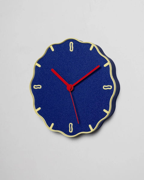 Warren & Laetitia - Margherita Clock (Blue/Pastel Yellow/Red)