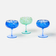 Bonnie and Neil - Glass Coupe Dots Blue (set of 2)