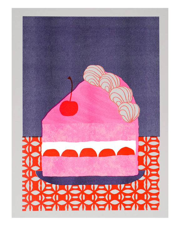 Alice Oehr - Cherry Bombe Slice Riso Print - A3