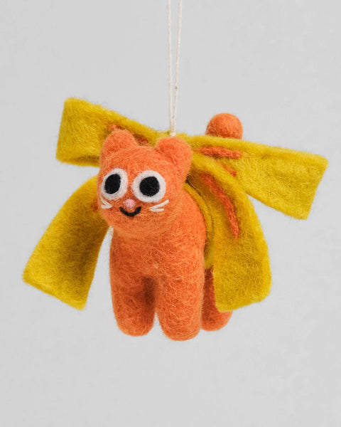 Wrap - Hanging Felt Ornament - Bonnie Cat