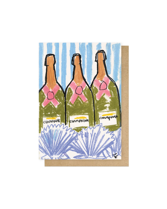 East End Prints - Bottles Greetings Card