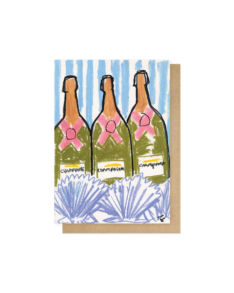 East End Prints - Bottles Greetings Card