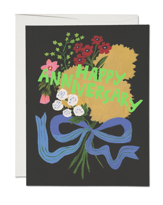 Red Cap Cards - Anniversary Bouquet Card