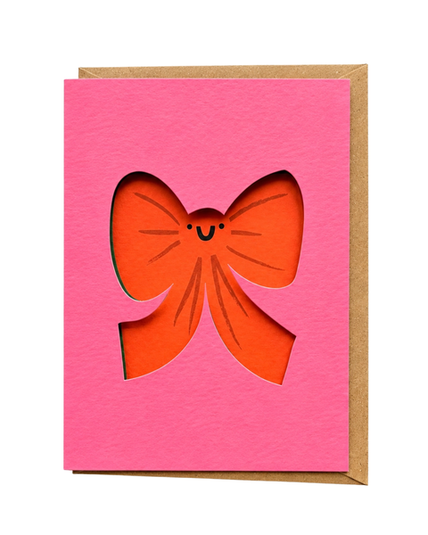 Rumble Cards - Christmas Bow Die Cut Card