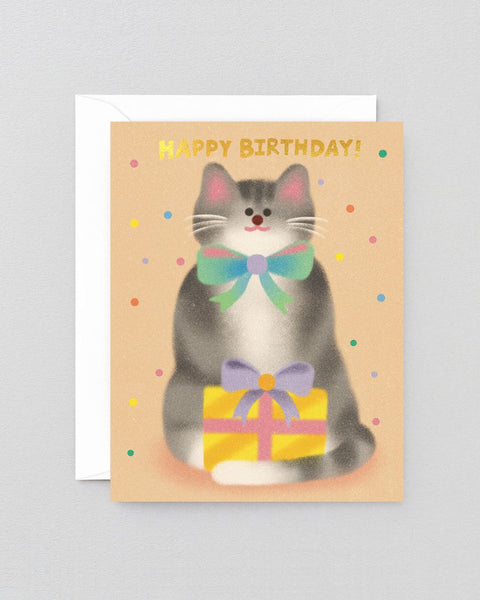 Wrap - Cat & Bow Tie Birthday Card