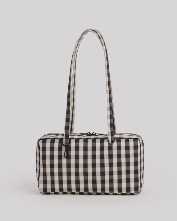 Baggu - Nylon Bowler Bag - Black And Cream Gingham