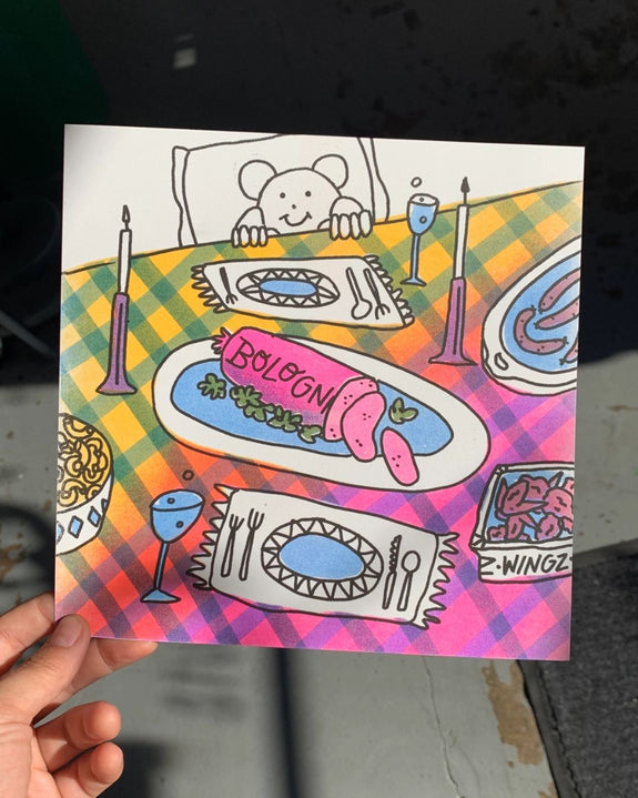 Alex Luciano - Breakfast in Bed Risograph Print