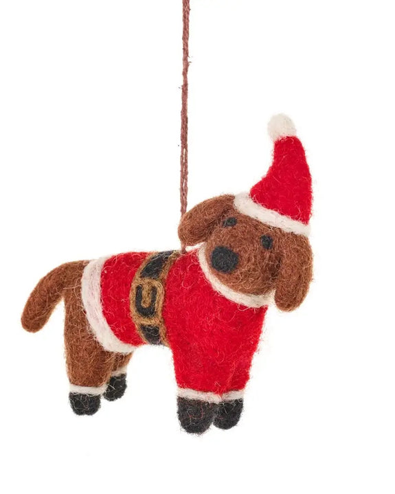 Felt So Good - Buddy the Festive Dog Decoration