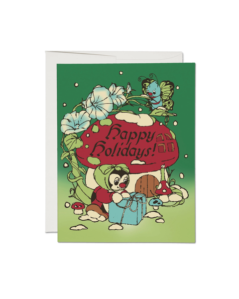 Red Cap Cards - Bugs Holiday Greeting Card