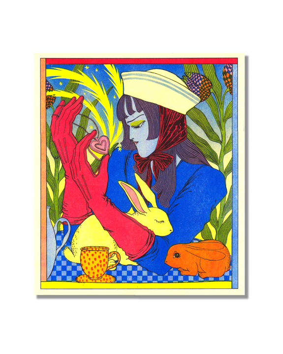 Goodbye Press - Bunny Risograph Print By Anna Degnbol