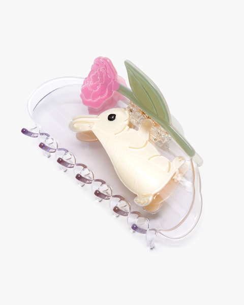 Winona Irene - Hair Claw - Bunny Rabbit with Peony