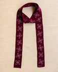 TBCo - Merino Wool Skinny Scarf in Burgundy Flora