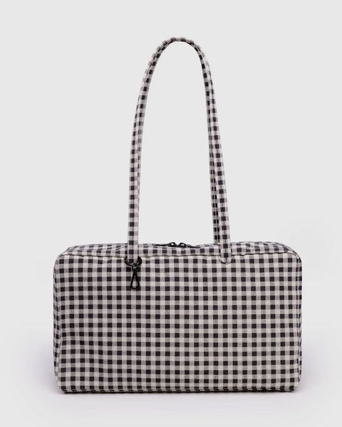 Baggu - Medium Nylon Bowler Bag - Black & White Gingham