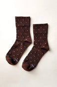 Le Bon Shoppe - Sneaker Socks - Polka Dot - Cacao / Blue