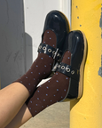 Le Bon Shoppe - Sneaker Socks - Polka Dot - Cacao / Blue
