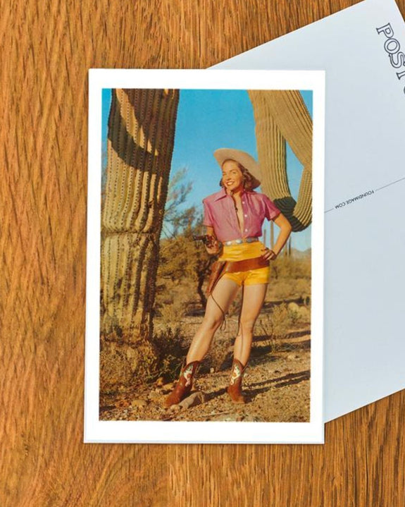 Found Image Press - Cowgirl by Saguaro Postcard