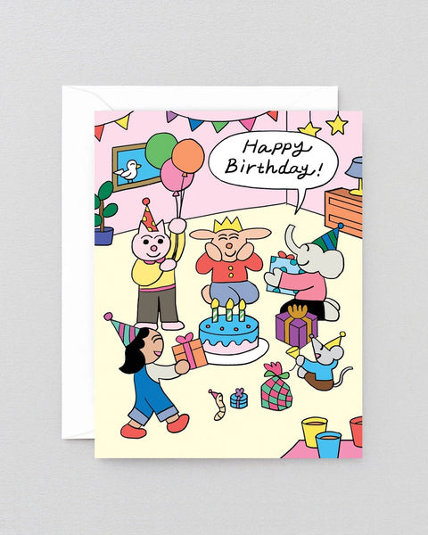 Wrap - Happy Birthday Friends Kids Greetings Card