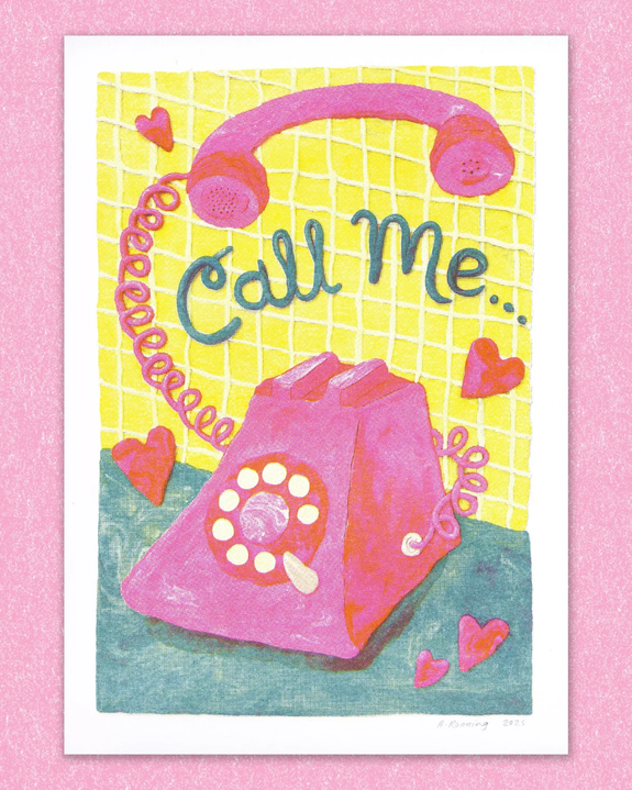 Ashley Ronning - Call Me A4 Risograph Print