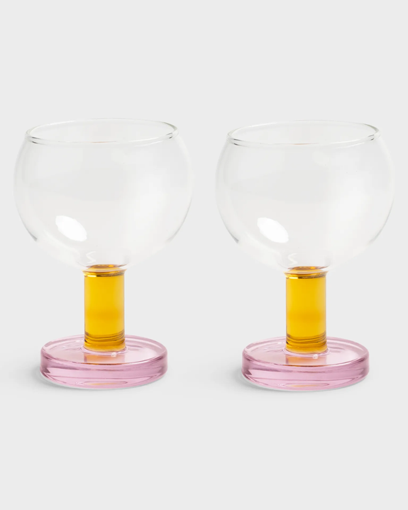 &Klevering - Glass cantine pink set of 2