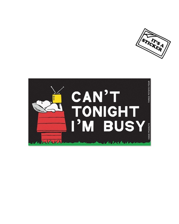 3P4 X Peanuts® - Snoopy Can't I'm Busy Mini Bumper Sticker