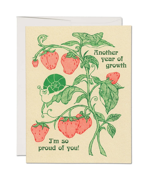 Red Cap Cards - Another Year of Growth Greeting Card