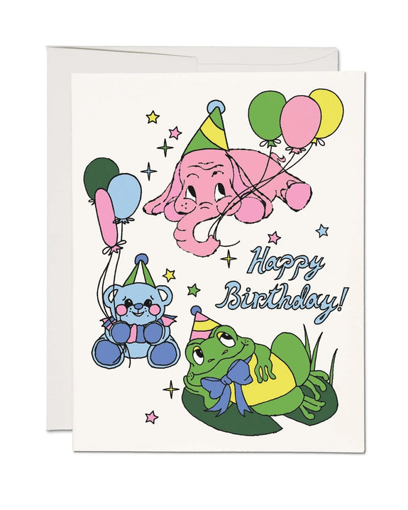 Red Cap Cards - Birthday Animals Greeting Card