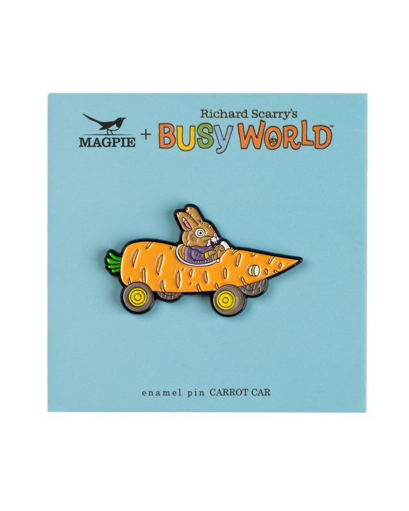 Magpie X Richard Scarry - Enamel Pin - Carrot Car