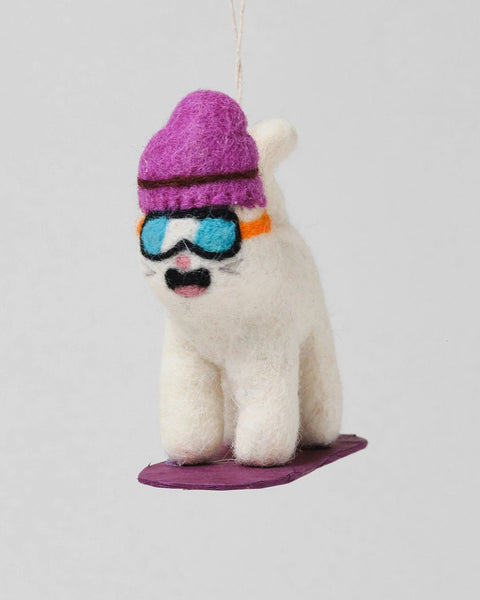 Wrap - Hanging Felt Ornament - Shaun Cat